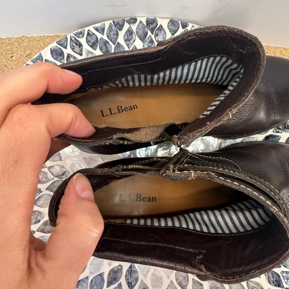 L.L.Bean Dark Brown leather Ankle Boots with Buckle Detail women’s size 8.5 - Picture 12 of 12